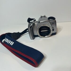 Canon EOS Rebel T1 35mm Film Camera Silver with Strap Body Only